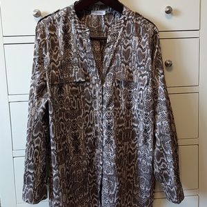 Calvin Klein snakeskin print campshirt